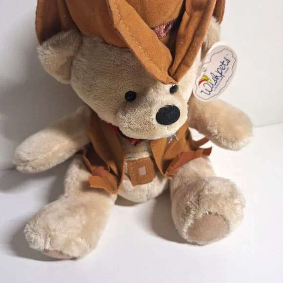 Wishpets Amigo Cowboy Teddy Bear Plush 2003 Fringed Hat & Vest W/Tags Vintage - Picture 3 of 7